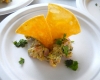Southwestern Style Tuna Tartare, with Cilantro-Pecan Pesto Aioli & Roasted Corn